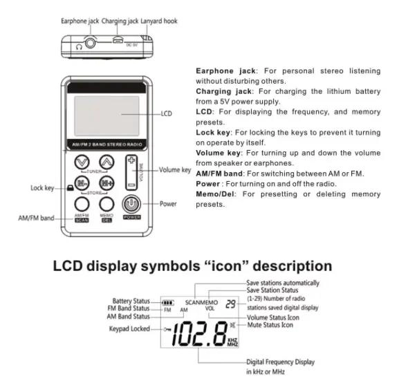 RADIO PORTATIL AM FM DIGITAL RECARGABLE CON AUDIFONOS - 3
