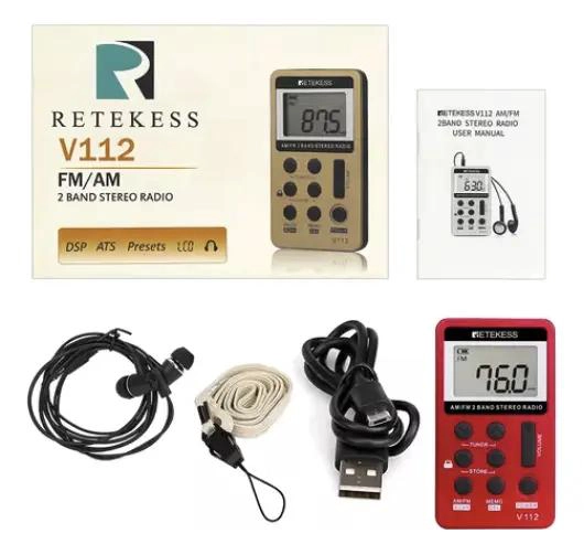 RADIO PORTATIL AM FM DIGITAL RECARGABLE CON AUDIFONOS - 5