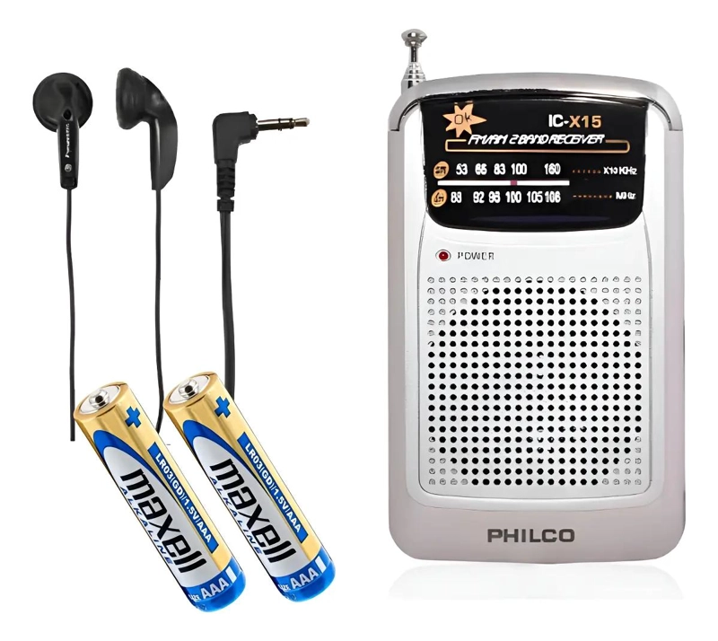 RADIO PORTATIL FM/AM CON AUDIFONOS Y PILAS - 1