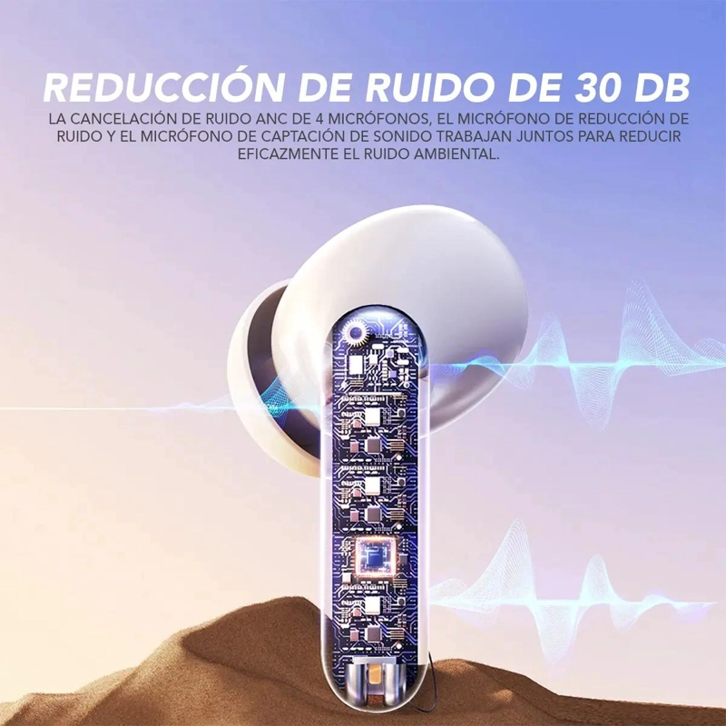 AUDIFONOS INALAMBRICOS CON CANCELACION DE RUIDO Y MICROF - 4