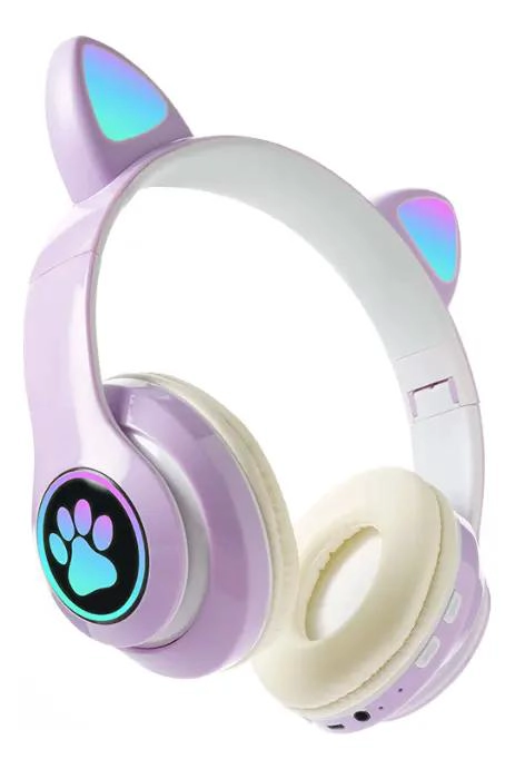 AURICULARES GAMER INALAMBRICOS COLOR MORADO CON MICROFONO - 3