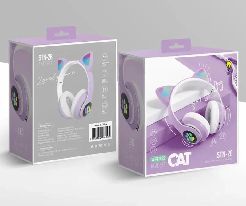 AURICULARES GAMER INALAMBRICOS COLOR MORADO CON MICROFONO - 4