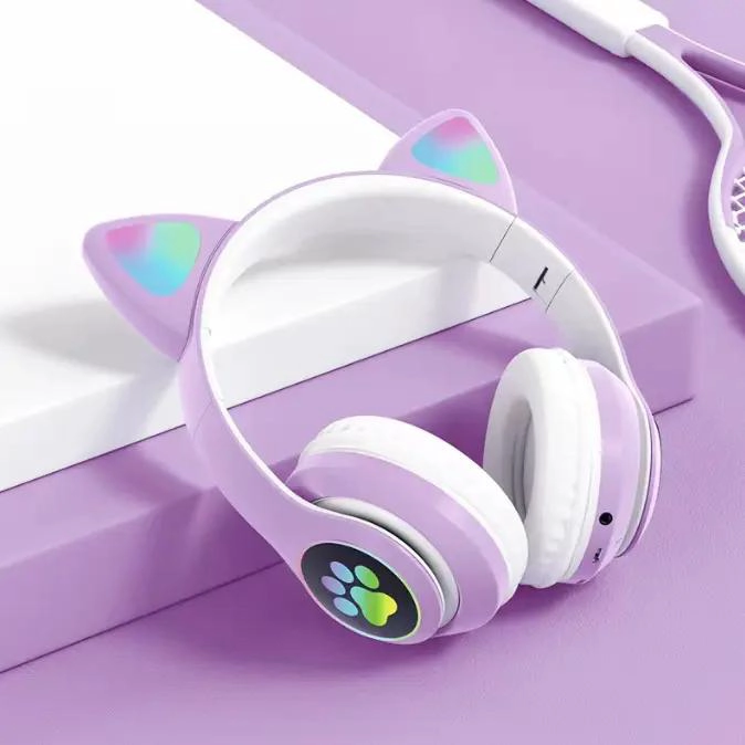 AURICULARES GAMER INALAMBRICOS COLOR MORADO CON MICROFONO - 5