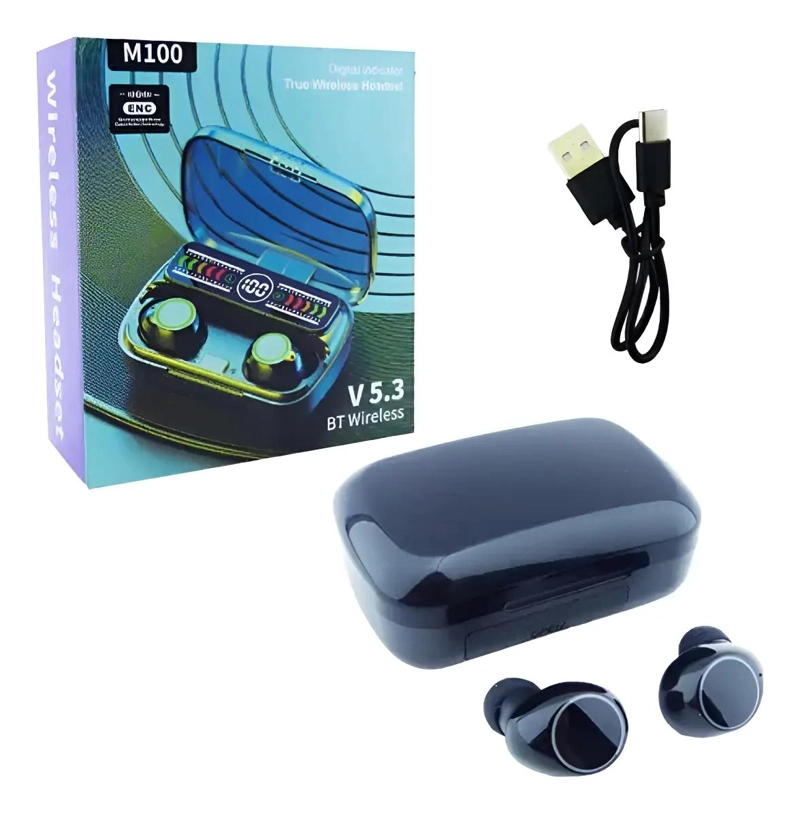 AURICULARES BLUETOOTH INALAMBRICOS M100 CON MICROFONO - 1