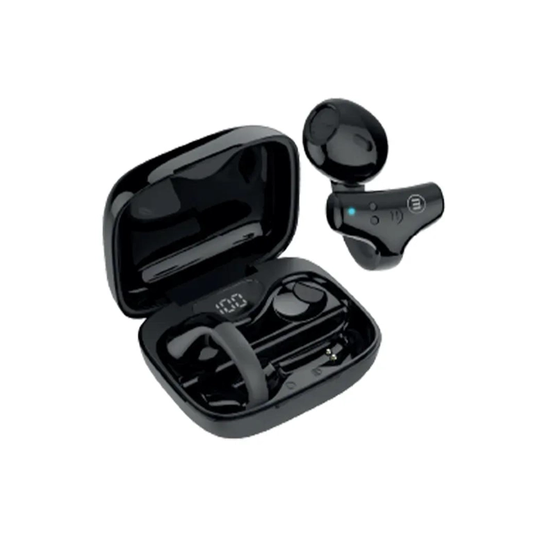 AUDIFONOS BLUETOOTH EAR CUFF CLIP ON OPEN-EAR TWS NEGROS - 1