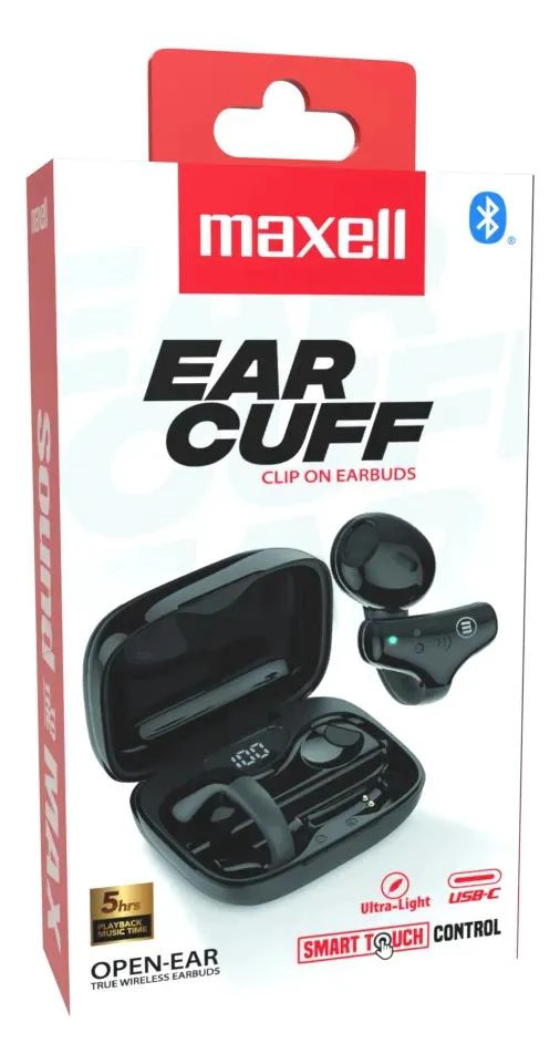 AUDIFONOS BLUETOOTH EAR CUFF CLIP ON OPEN-EAR TWS NEGROS - 4