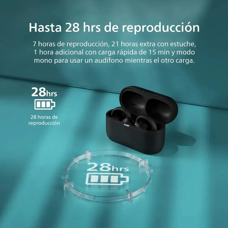 AUDIFONOS BLUETOOTH CLIP TAQ2000 NEGRO - 3