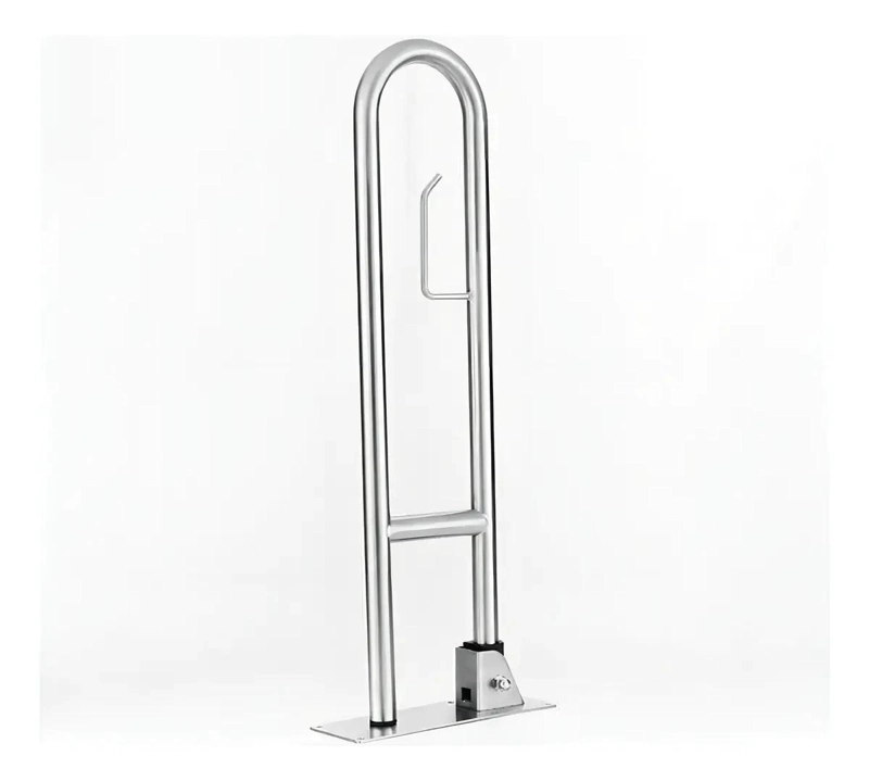 BARRA DE SEGURIDAD ABATIBLE PARA BAÑO COLOR PLATEADO - 2