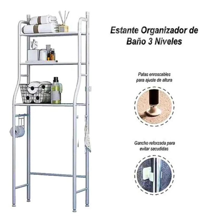 ORGANIZADOR DE BAÑO CON NIVELES PARA INODORO - 3