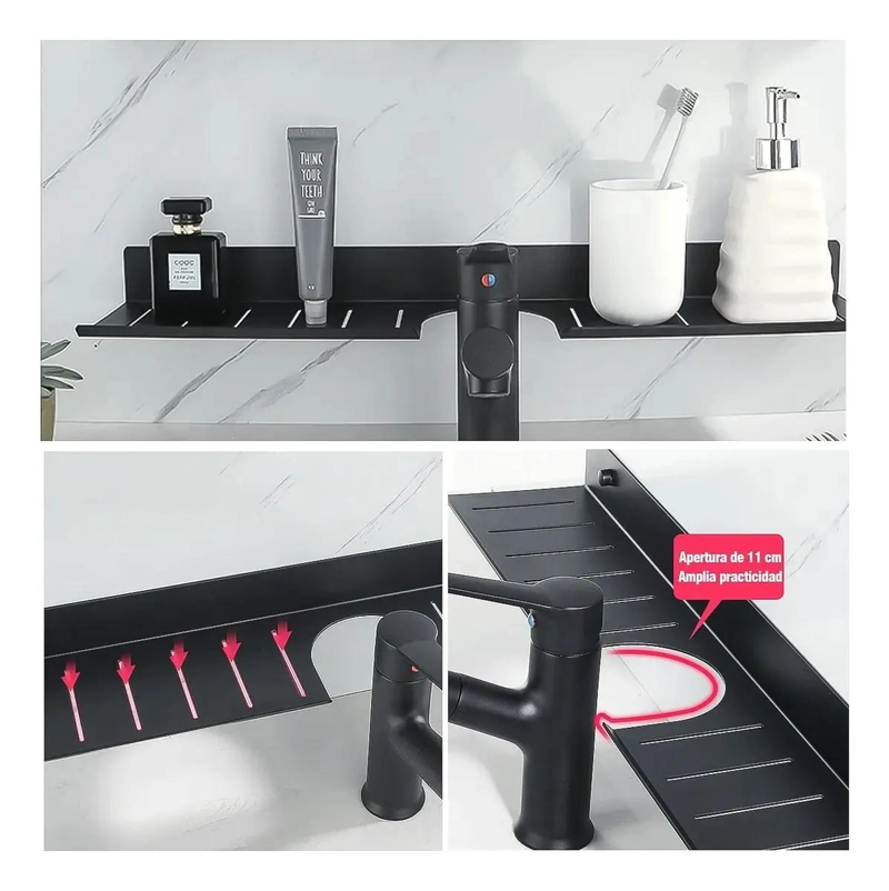 ORGANIZADOR DE DUCHA NEGRO PARA GRIFO 50 CM - 3