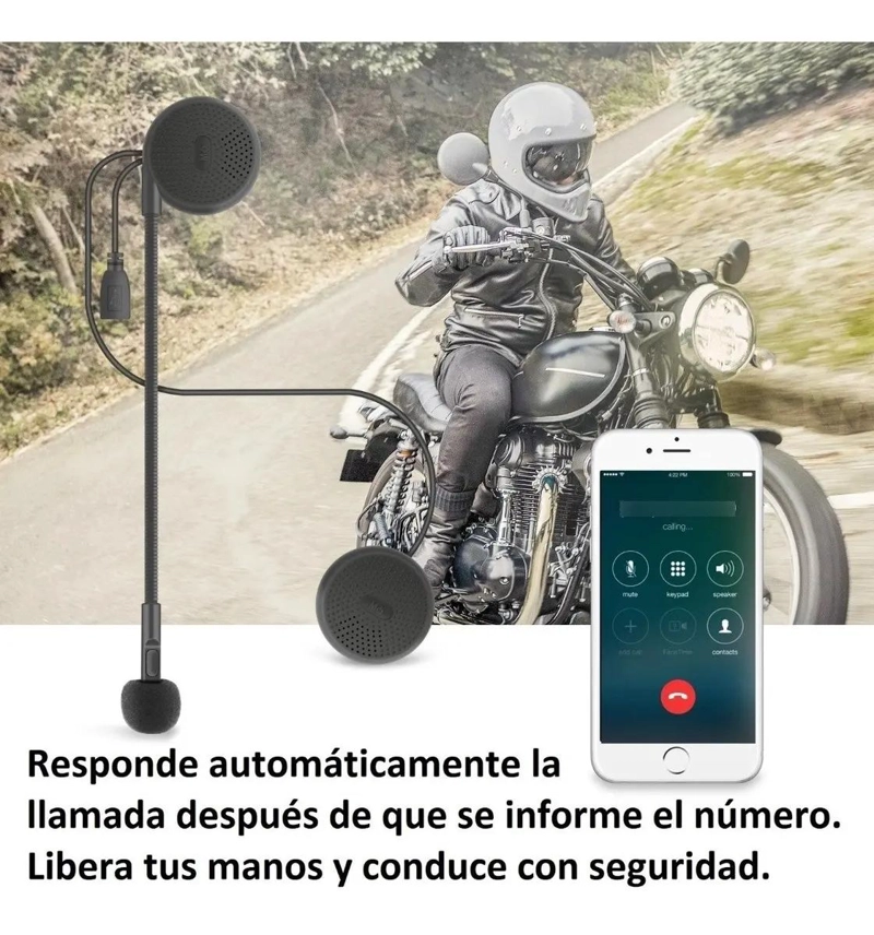AUDIFONOS BLUETOOTH MANOS LIBRES PARA MOTOCICLISMO M6 - 5
