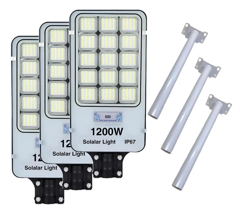 PACK 3 FOCOS LED SOLARES EXTERIOR 1200W CON SOPORTE - 1