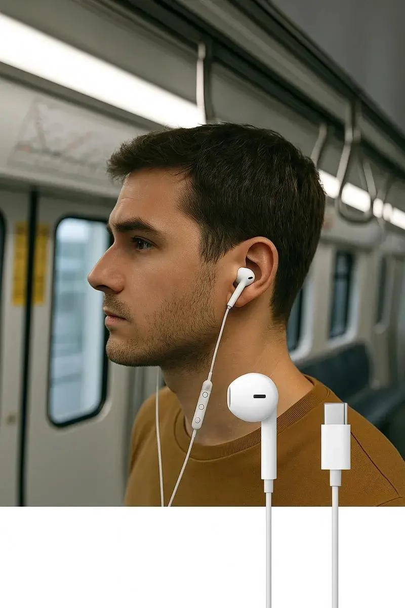 AUDIFONOS CON MICROFONO Y CONTROL DE VOLUMEN TIPO C - 3