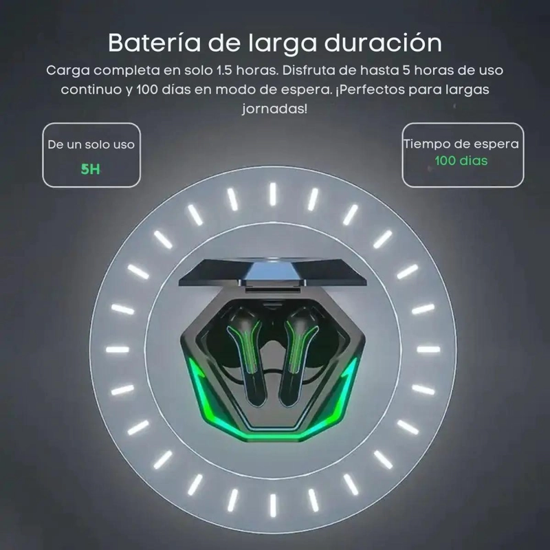 AUDIFONOS GAMER INALAMBRICOS CON BLUETOOTH 5.0 Y MICROFON - 3