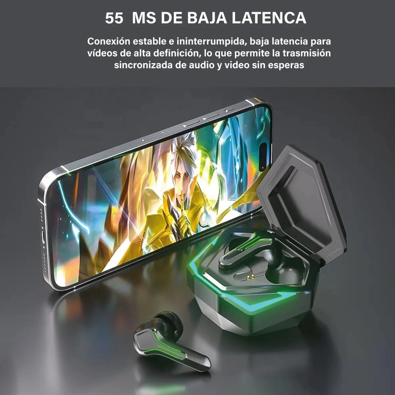 AUDIFONOS GAMER INALAMBRICOS CON BLUETOOTH 5.0 Y MICROFON - 5