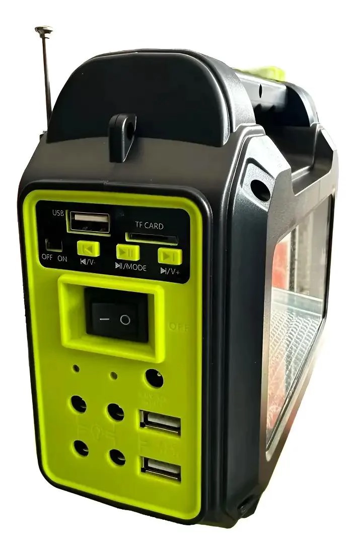 KIT SOLAR CON RADIO, LINTERNA, FOCO Y CARGADOR - 3