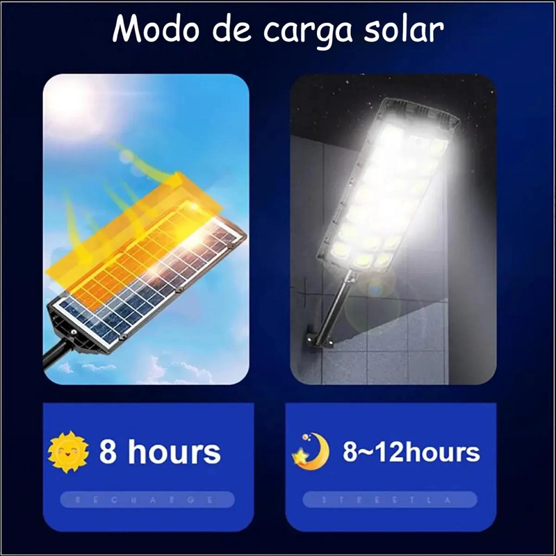 FOCO SOLAR LED GRANDE CON SENSOR DE MOVIMIENTO Y CONTROL - 5