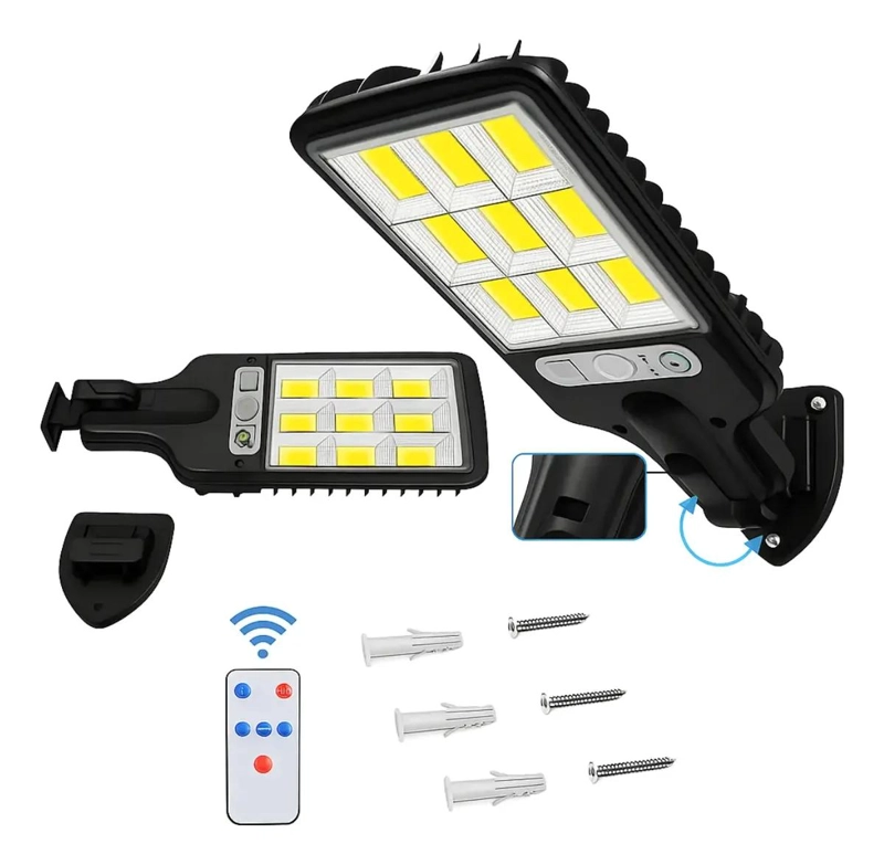 FOCO LED REFLECTOR SOLAR EXTERIOR 100W CON SENSOR DE MOV - 2