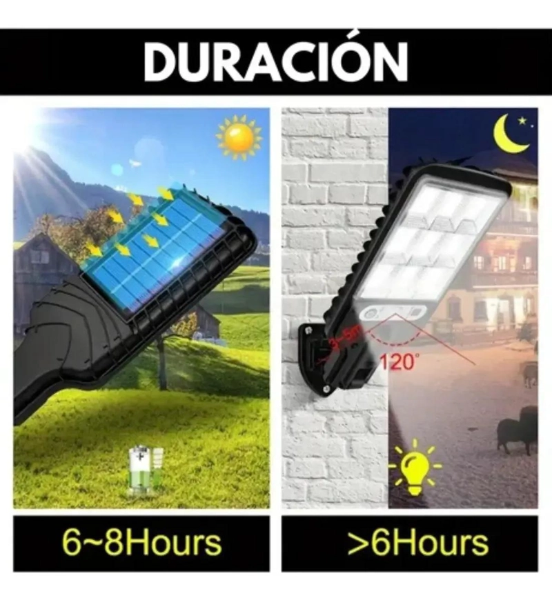 FOCO LED REFLECTOR SOLAR EXTERIOR 100W CON SENSOR DE MOV - 4