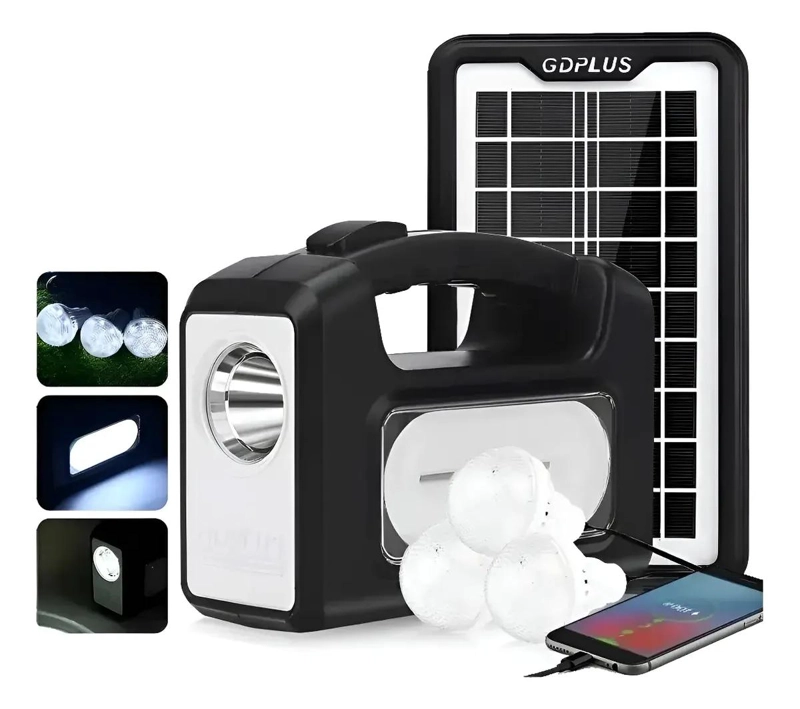 SISTEMA DE ILUMINACION SOLAR PARA CASA CON 3 AMPOLLETAS - 1