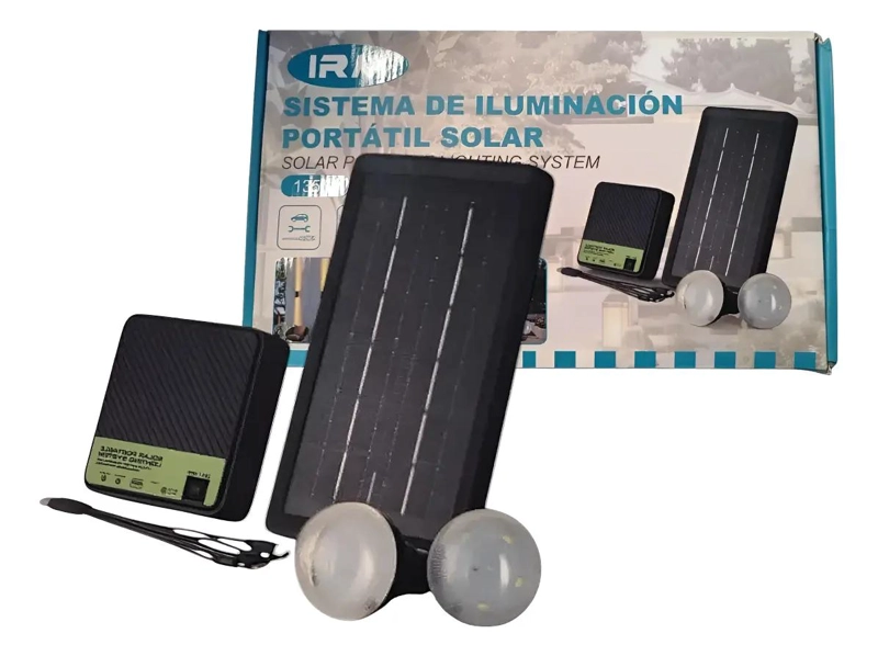 KIT DE ILUMINACION SOLAR PORTATIL CON AMPOLLETAS PARA ACA - 4