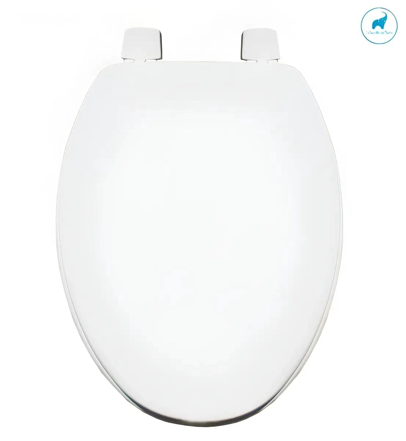 ASIENTO DE INODORO ELONGADO BLANCO DE MADERA - 1