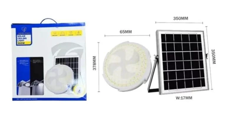 LAMPARA LED INTELIGENTE 300W CON PANEL SOLAR Y CONTROL - 1