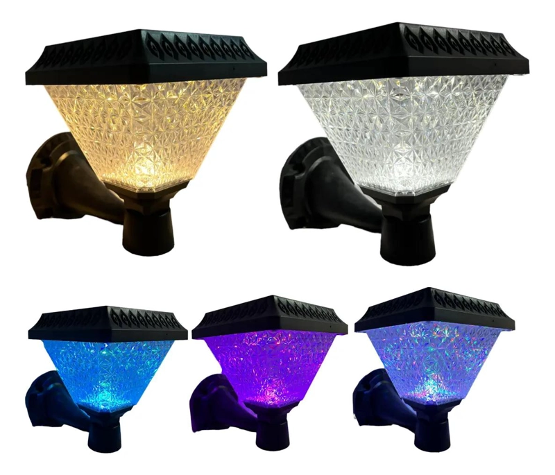 FOCO SOLAR APLIQUE PARED FAROL BICOLOR CON RGB - 4