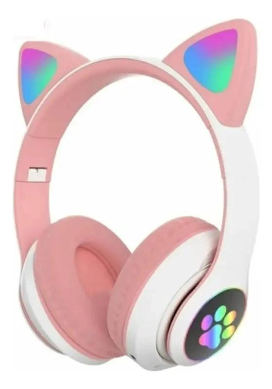 AURICULARES GAMER INALAMBRICOS ROSA CON LUZ LED - 1