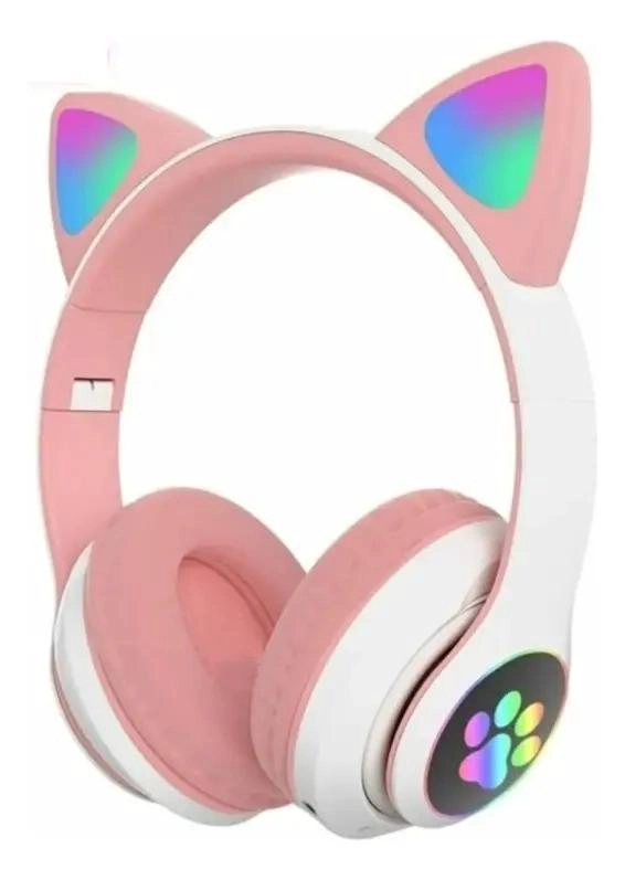 AURICULARES GAMER INALAMBRICOS ROSA CON LUZ LED - 2