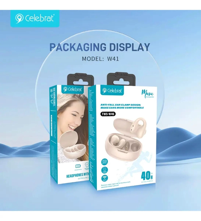 AUDIFONO INALAMBRICO BLUETOOTH CLIP PARA OREJA BEIGE - 5