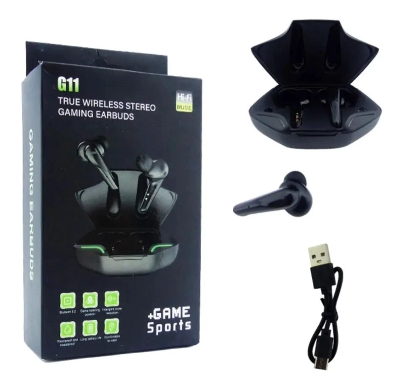 AUDIFONO TRUE WIRELESS BLUETOOTH GAMER CON LUZ Y CARGADOR - 1