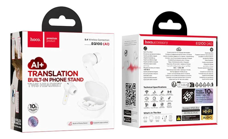 AUDIFONOS BLUETOOTH IN EAR CON TRADUCTOR Y STAND BLANCO - 3