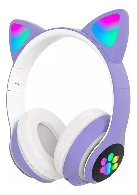 AUDIFONOS CON LUCES LED Y DISEÑO DE GATO - 3