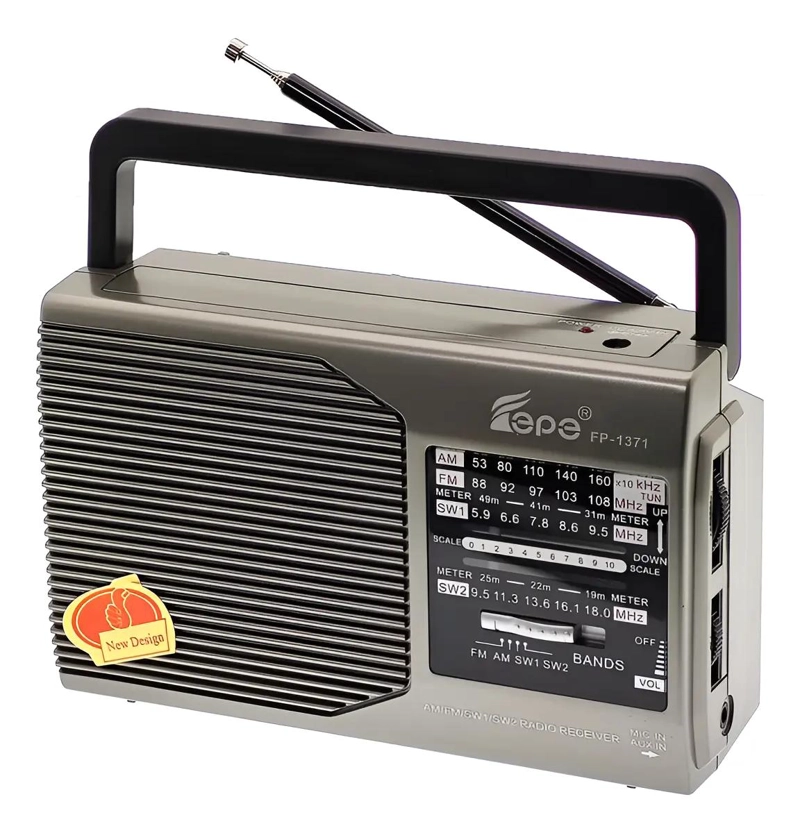 RADIO PORTATIL VINTAGE 4 BANDAS AM FM CON AURICULARES - 1