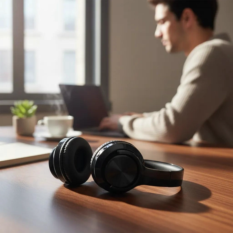 AUDIFONO BLUETOOTH B39 CON LUZ LED Y CINTILLO AJUSTABLE - 1