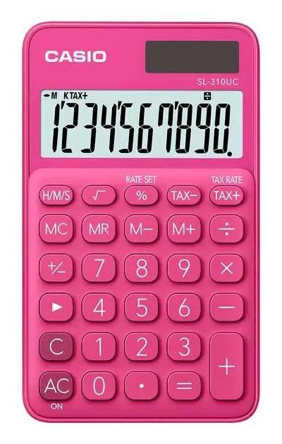 CALCULADORA DE BOLSILLO COLOR ROJO CON FUNCIONES BASICAS - 1