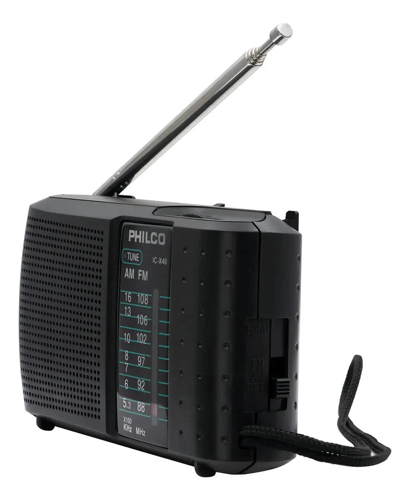 RADIO PORTATIL CON PARLANTE Y AUDIFONO NEGRO - 1