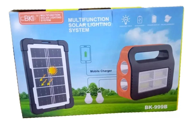 KIT SOLAR DE EMERGENCIA PARA CAMPING CON USB Y 2 AMPOLLET - 3
