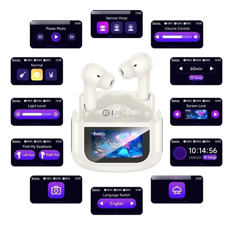 AUDIFONOS BLUETOOTH CON PANTALLA LED Y CANCELACION DE RUE - 2