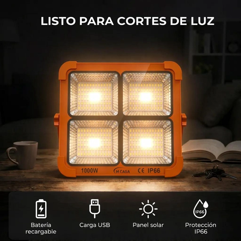 PACK 3 FOCOS LED SOLAR RECARGABLE PARA EXTERIOR - 3