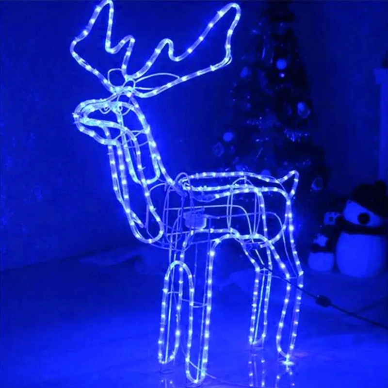 RENO NAVIDEÑO DECORATIVO CON LUCES LED AZUL 120CM - 3