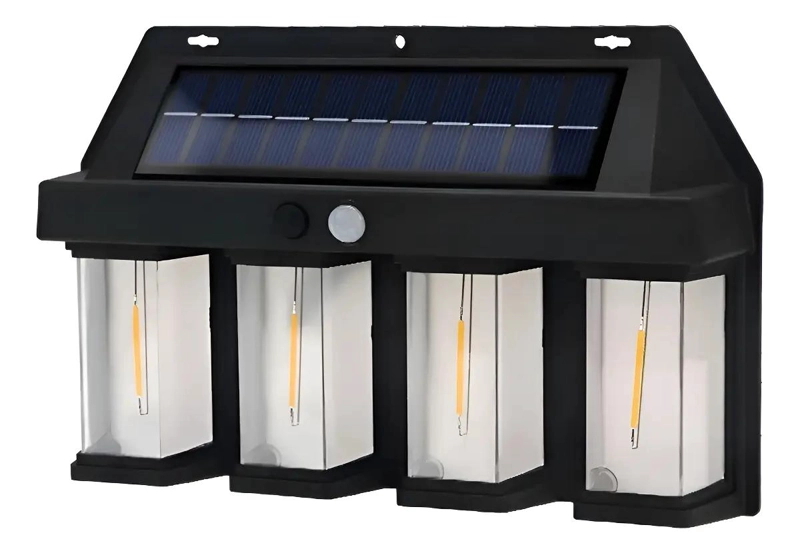 PACK 3 FOCOS SOLARES DE PARED 4 LED CON SENSOR DE MOV - 1
