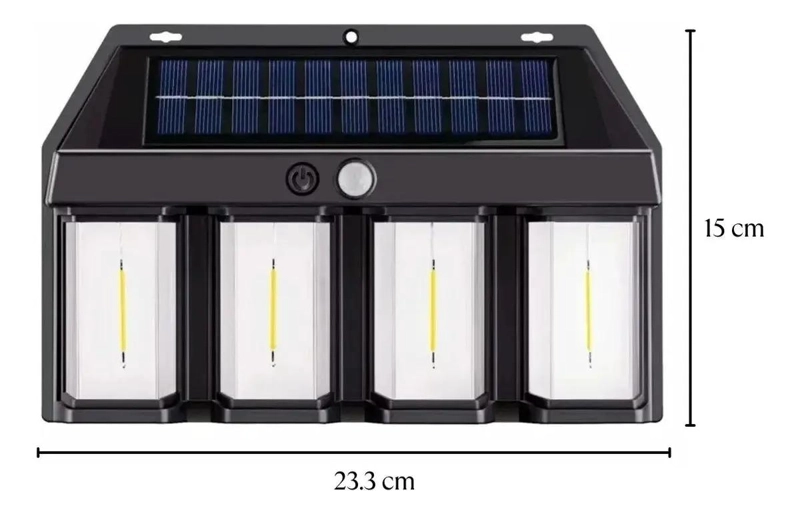 PACK 3 FOCOS SOLARES DE PARED 4 LED CON SENSOR DE MOV - 2