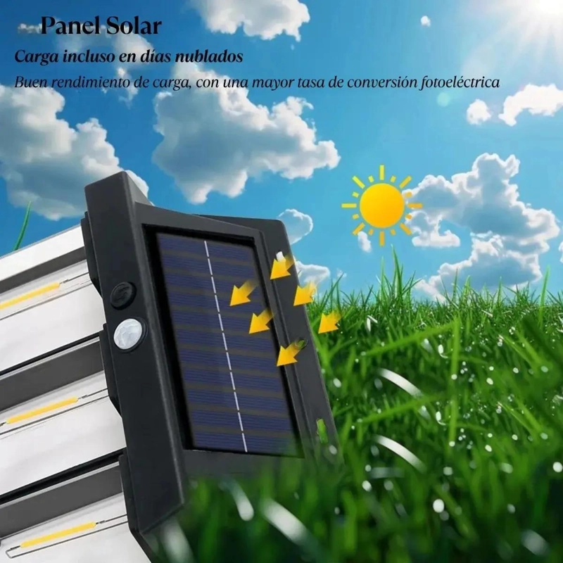 PACK 3 FOCOS SOLARES DE PARED 4 LED CON SENSOR DE MOV - 3