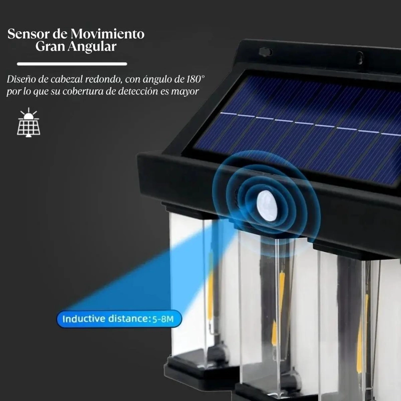 PACK 3 FOCOS SOLARES DE PARED 4 LED CON SENSOR DE MOV - 4