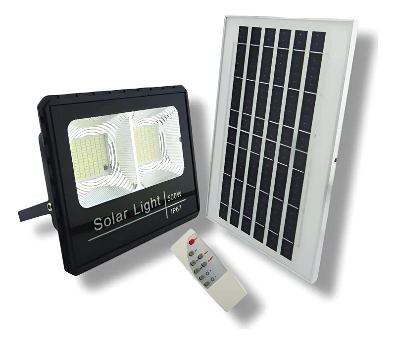 PROYECTOR SOLAR LED 500W CON 193 LEDS Y PANEL SOLAR - 1