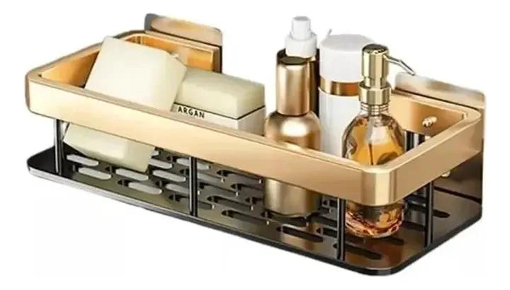 ORGANIZADOR ADHESIVO PARA DUCHA CON REPISA Y JABONERA - 1