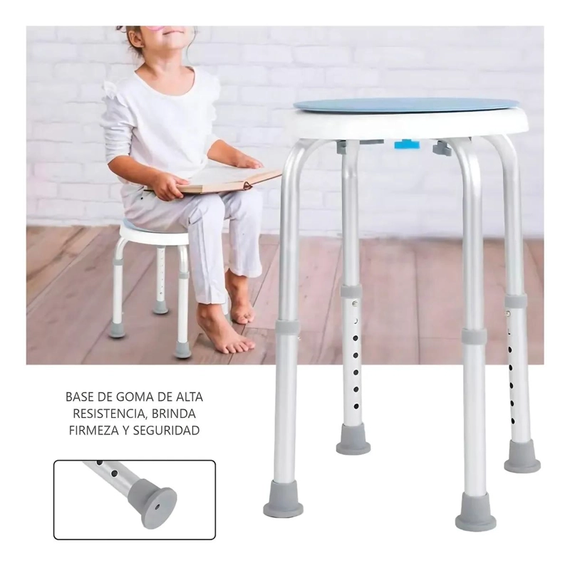SILLA DE DUCHA GIRATORIA 360° ALUMINIO REDONDA 103 CM - 2