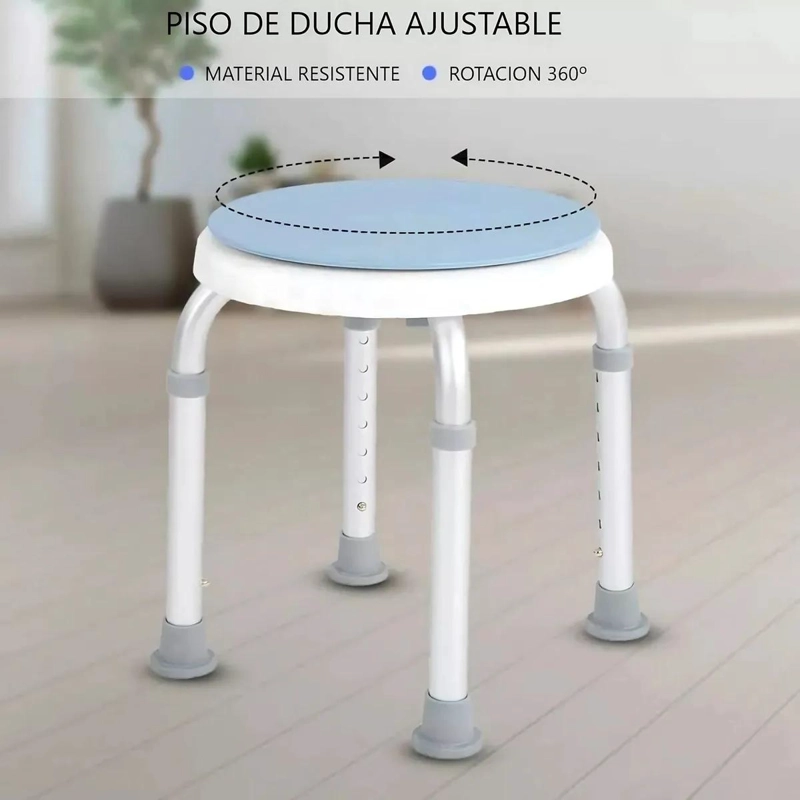 SILLA DE DUCHA GIRATORIA 360° ALUMINIO REDONDA 103 CM - 4